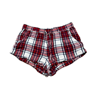 Garage Red Plaid Flannel Pajama Shorts Women Small Sleepwear Cozy Lounging